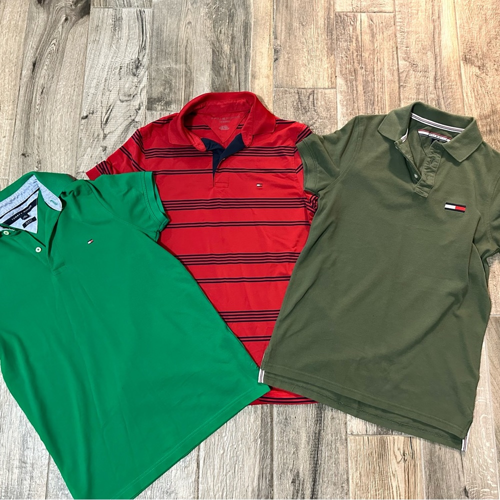 3 gently used Men’s Tommy Hilfiger polos in size XS